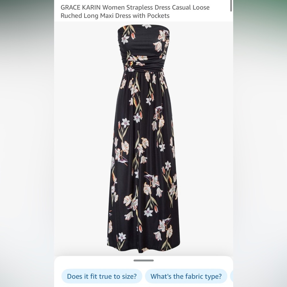 Floral Black Maxi Dress - Picture 1 of 3